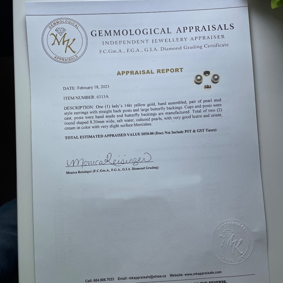 🌟HP🌟 14K Saltwater Cultured Pearls | 8.20mm APPRAISED - Picture 13 of 14